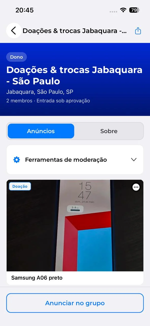 Grupo local de doações e trocas em Jabaquara, São Paulo
